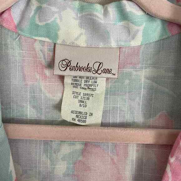 Vintage Blazer Womens Size Small Floral Pink Blue Pastel Spring Boyfriend 90s - Picture 8 of 13
